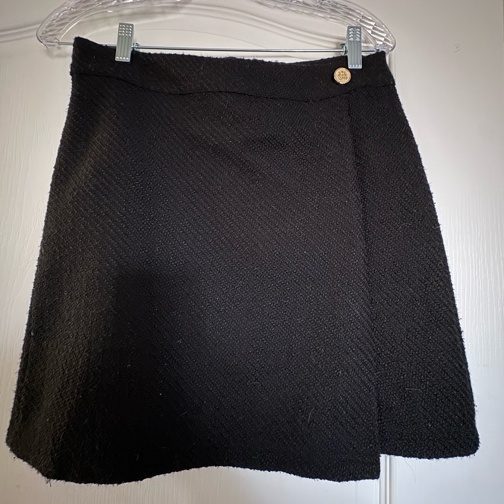 LOFT Black Textured Mini Skirt